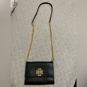 Tory Burch black pebble leather crossbody